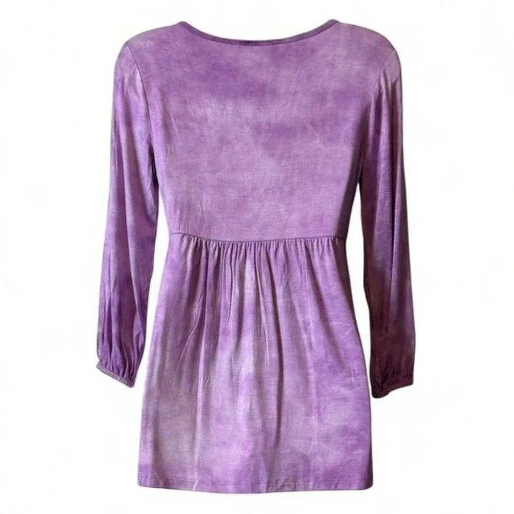 Y2K INC International Concepts‎ Purple Tie Dye Boho Tunic Blouse, Women's Size S